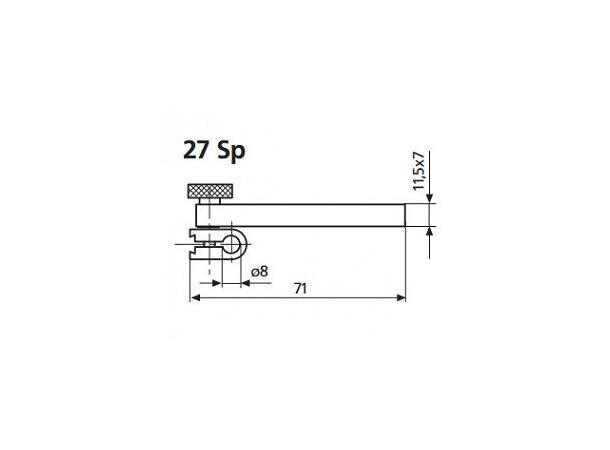 Mahr 4123041 Innfesting til høydemåler 27Sp til måleur, ø8 