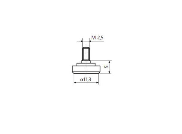 Mahr 4360201 målespiss 907H flat ø11,3 M2,5, L5 mm - Hardmetall 
