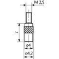 Mahr 4360107 m&#229;lespiss 903H  L= 25,0 mm Flat HM-spiss 4 mm - M2,5 innfesting