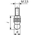 Mahr 4360154 m&#229;lespiss 906H &#248; 2,0 mm Kulem&#229;lespiss - M2,5 innfesting L=8,5 mm