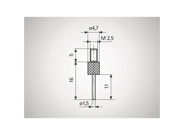 Mahr 4360284 målespiss 911  ø1,5 M2,5, L35mm,  - flat 