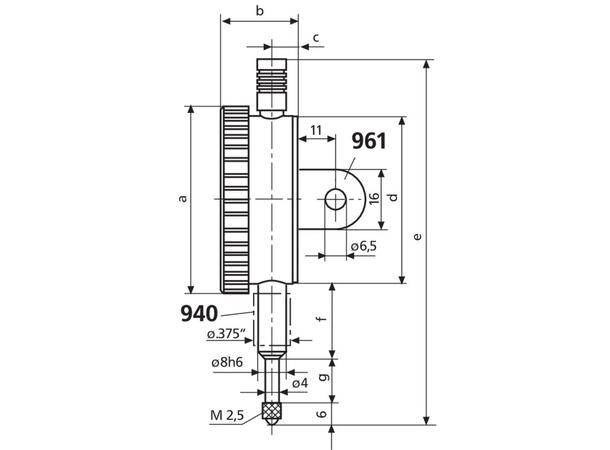 Mahr 4375010 961 Festeøre Vertikal for 810-serien 