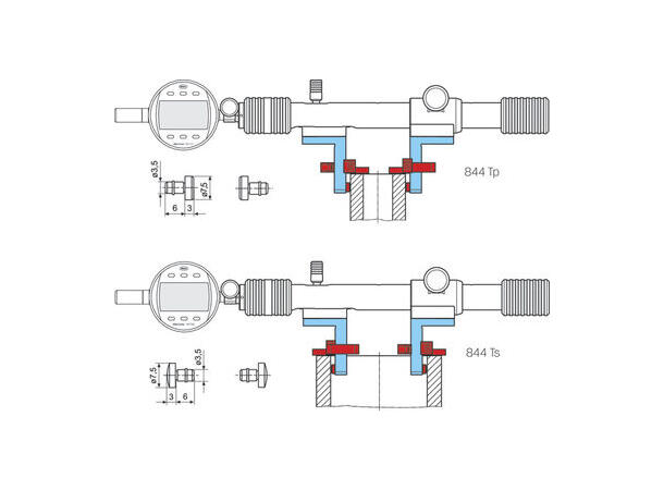 Mahr 4500040  844Tp - Måletastere, stk For plane utvendige diametere, Multimar 
