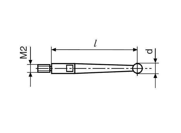 Mahr 4309053 800 tlr stylus rubin D=2 mm Lengde L=41,24 mm 