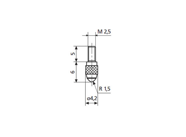 Mahr 4360003 Målespiss 901R  ø3 - M2,5 Rubin spiss, Multimahr/måleur 