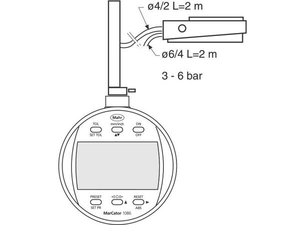 Mahr 4336230 1082p Pneumatisk løfter For bla 1086/1087/1088 måleur (50/100) 