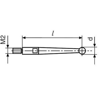 Mahr 4309051 800 tsr stylus rubin D=2mm Lengde L=14,50 mm