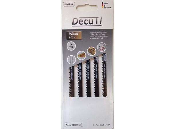 Decuti Stikksagblad DHGS34 130mm, 5pk 6,35TPI 