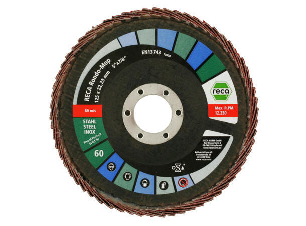 RECA LAMELLSKIVE KERAMIKK 125 K60 FLAPDISK 