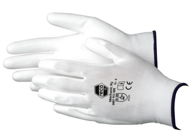 Reca Hanske mekaniker Hvit Str 10 (D-Pak 12 par) 