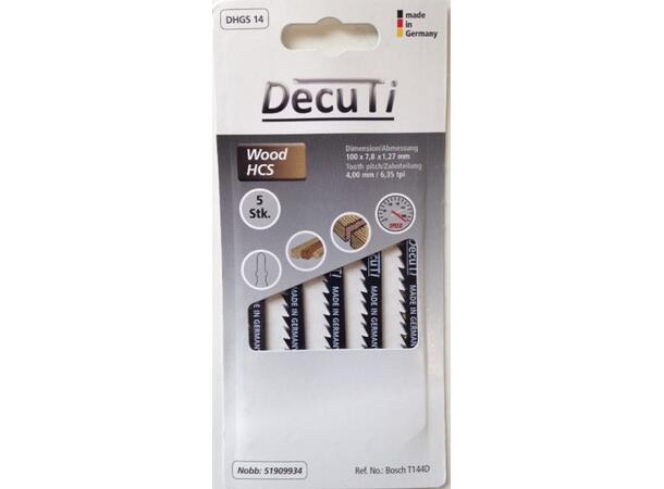 Decuti Stikksagblad DHGS14 100mm, 5pk 6,35TPI 