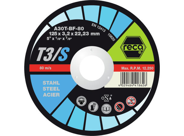 RECA KUTTESKIVE T3/S 230X3.2X22.23 For Stål 