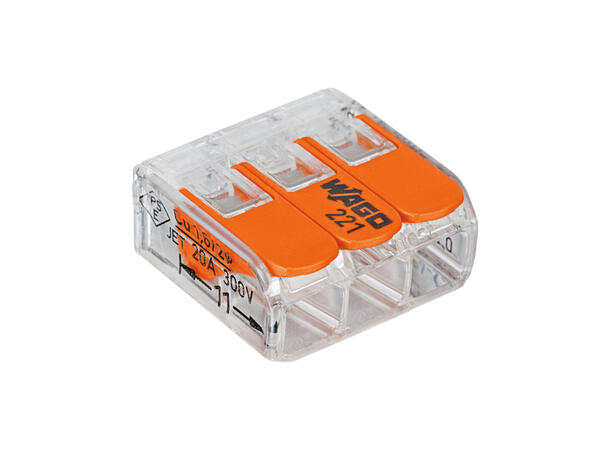 WAGO REKKEKLEMME 3 Leder 222-413 50PK 