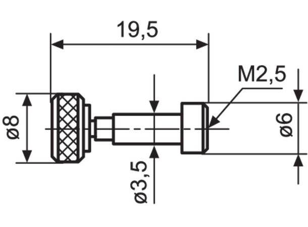 Mahr 4503080  844TAD Adapter ø3,5- M2,5 For 844Te målearmer 
