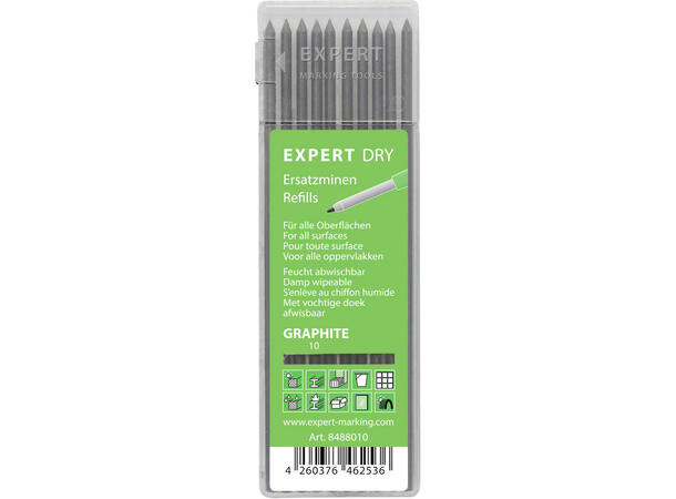 MERKEBLYANT EXPERT DRY REFILL SORT 10 STK REFILL GRAPHITE SORT 8488010 