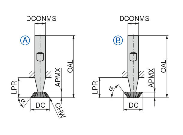 Ceratizit 50246, 45° - ø 25,0 mm Vinkelfres HSS-Co 6 skjærs 