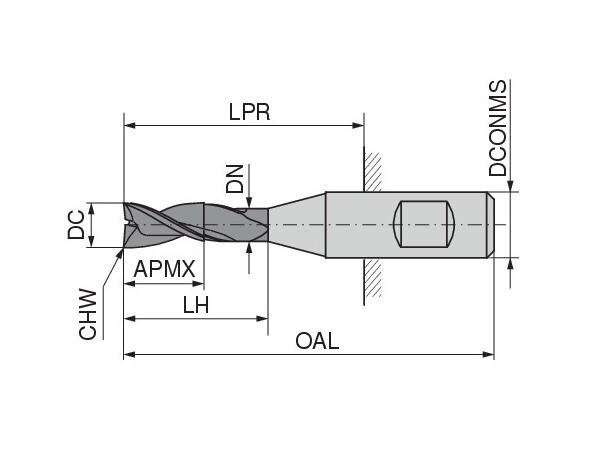 CERATIZIT W.SA.4,5.45ø.Z3.HB.K DLC HPC SOLID CARBIDE END MILLING CUTTER 