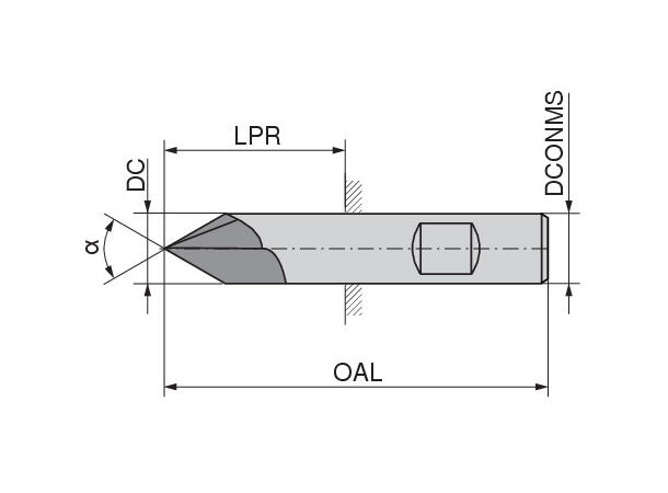 CERATIZIT N.EF.12,0.90°.Z4.HB.73 TI1000 SOLID CARBIDE NC DEBURRING CUTTER 