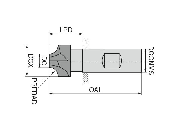 Ceratizit 50248 - 26,0 mm R9,0 Konkav radiefres(grisetryne), HSSCo 