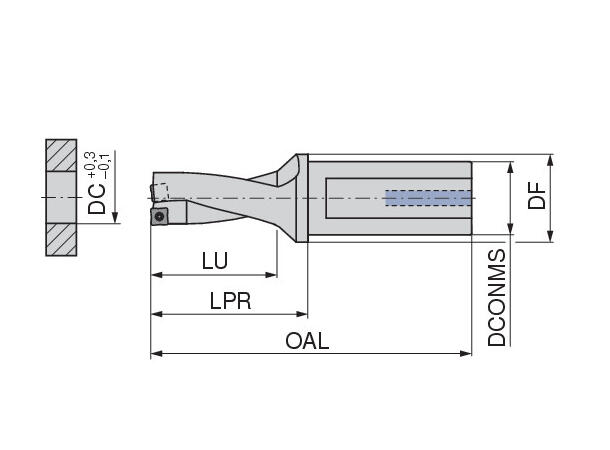 Ceratizit MD900 - ø50 Korthullsbor 2 x D 