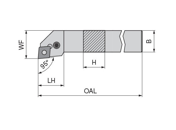 CERATIZIT PCLNR 2525 M12-T MAXILOCK N EXTERNAL TOOL HOLDER 
