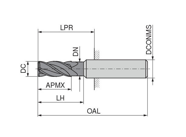 CERATIZIT W.H-SC.20,0.44ø.Z6.HA.K DLC HPC SOLID CARBIDE FINISH MILLING CUTTER 