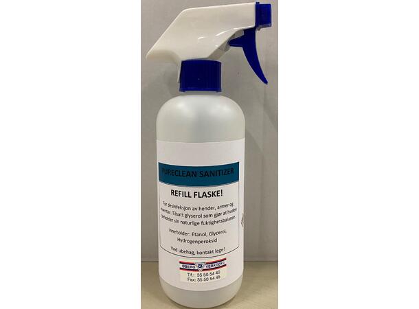 PURECLEAN ANTIBAC SPRAYFLASKE 0,5L DESINFEKSJONS MIDDEL 