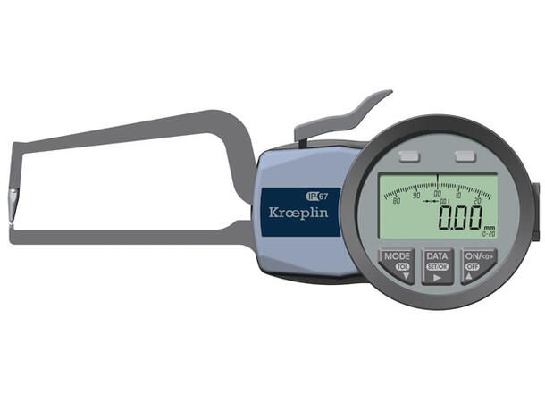 Kræplin K2R20   0-20 mm digital måler Utvendig måleutstyr - rørveggsmåling 