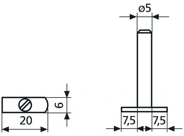 Mahr 4503115  844Tc Målepinne ø5 mm Måleområde 20-40 mm.  Leveres stykkvis 