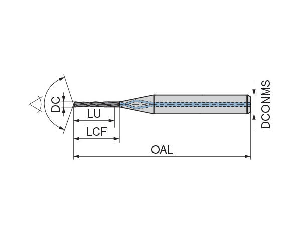 Ceratizit WTX-MICRO.2,70.R.12D.IK.HA DPX SOLID CARBIDE HELICAL DEEP HOLE DRILL 