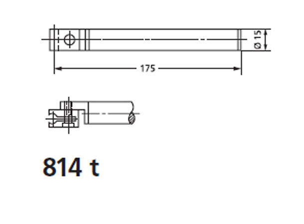 Mahr 4426510 814t Probe arm 150 mm For høydemåler 814N , festehull = 8 mm 