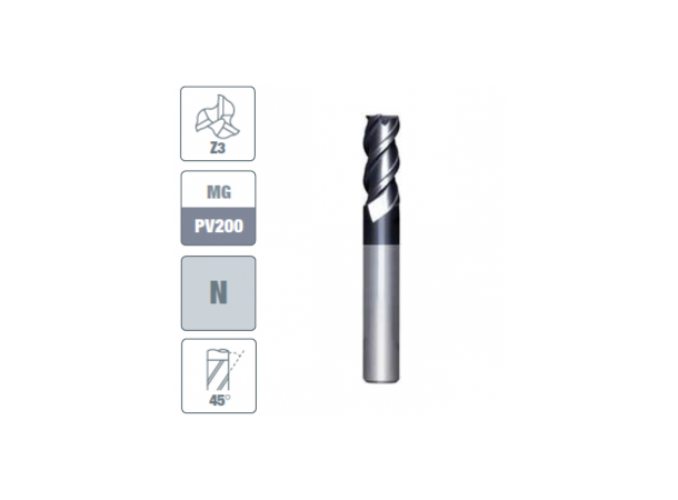 OSAWA G2312- ø 18,0 mm HM-fres 3 skjærs belagt, Lang L150, l=70 