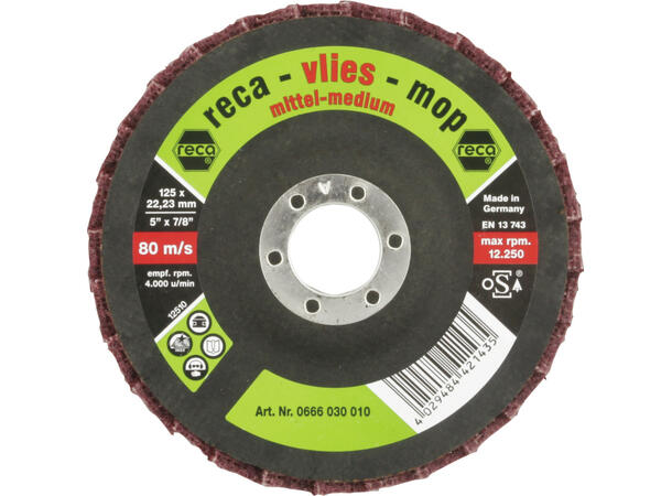 RECA LAMELLSKIVE FLEECE MOP 125MM FLAPDISK 