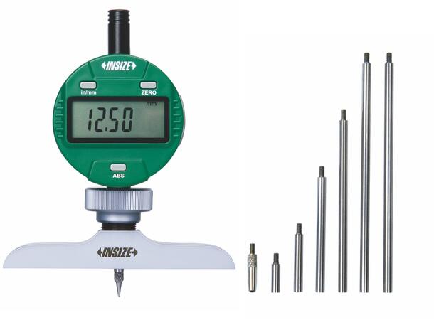 Insize 2141-301 Dybdeanslag med ur 0,5" Base 63 mm, res 0,001mm,  ø58 måleur 