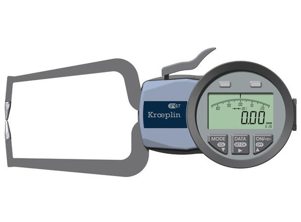 Kræplin K220S  0 - 20 mm digital måler Utvendig måleutstyr contact Chisel R0,4 