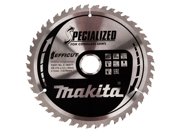 MAKITA SIRKELSAGBLAD 216X2X30 45T EFFICUT FOR TREVERK 