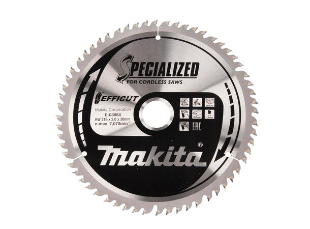 MAKITA SIRKELSAGBLAD 216X2X30 60T EFFICUT FOR TREVERK 