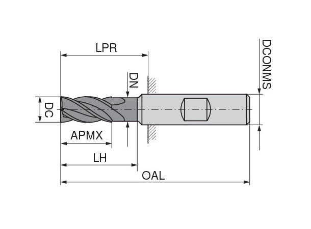 Ceratizit 54075 6skj HM - 20,0 mm Pinnefres, HM, belagt, lang 