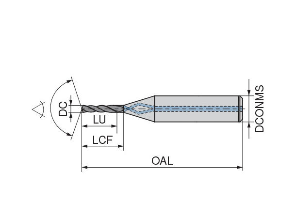 Ceratizit WTX-MICRO.1,10.R.8D.IK.HA DPX7 SOLID CARBIDE HELICAL DEEP HOLE DRILL 