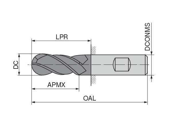 Ceratizit 54074 4skj HM - 12,0 mm Kulefres, belagt , fullradie 