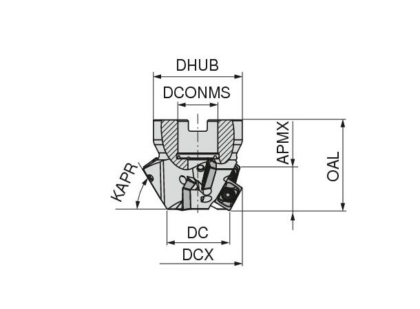 Ceratizit A242.63.R.03-15.60° MAXIMILL SHELL CHAMFER MILLING CUTTER 