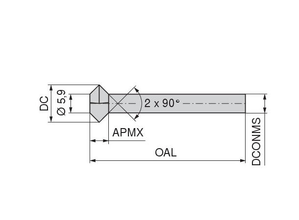 CERATIZIT AL.EF.10,0.0°.Z4.HA SOLID CARBIDE NC DEBURRING CUTTER 