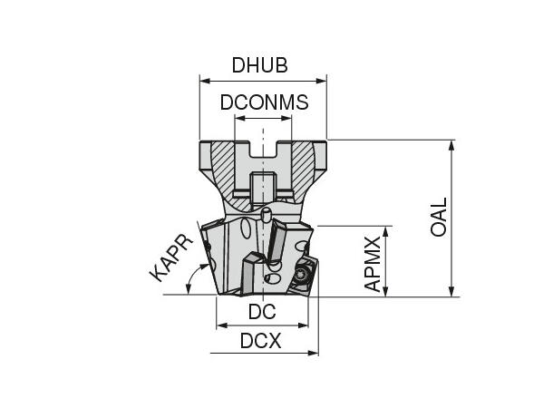 Ceratizit A242.50.R.03-15.75° MAXIMILL SHELL CHAMFER MILLING CUTTER 