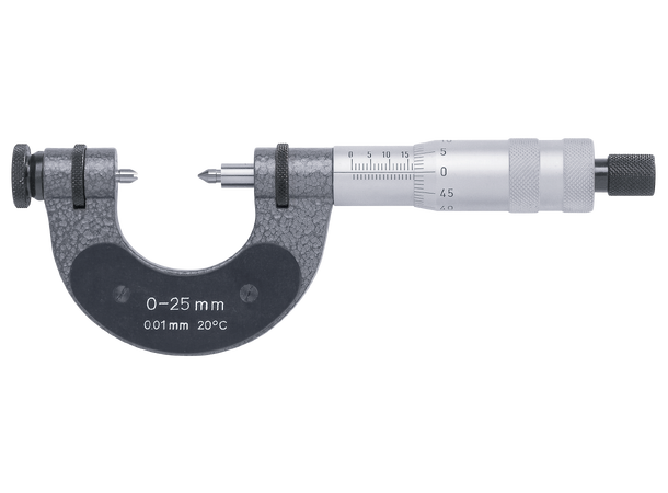 HTG 5253 Gjengemikromter 0-25 mm Pitch 0,5. DIN863 (For Anvils ø3,5 x 13) 