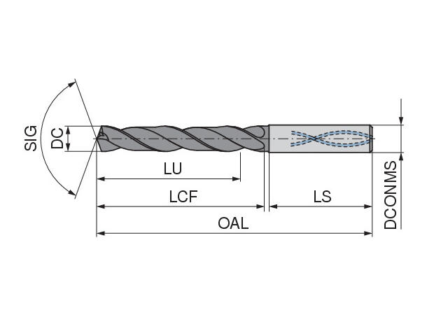 Ceratizit UNI.3,00.R.8D.IK.DIN6535.HA TI SOLID CARBIDE TWIST DRILL 