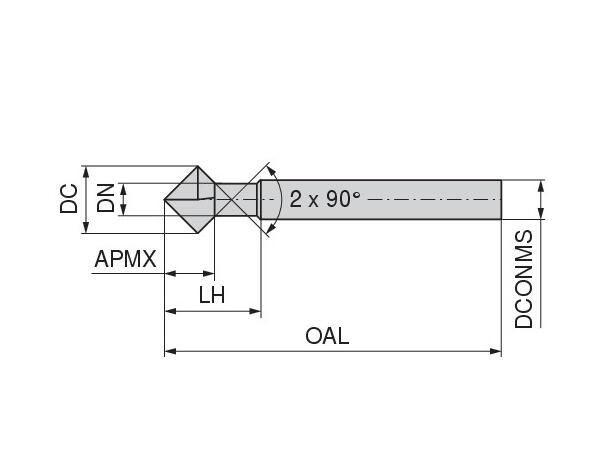 CERATIZIT AL.EF.3,0.0°.Z4.HA SOLID CARBIDE NC DEBURRING CUTTER 