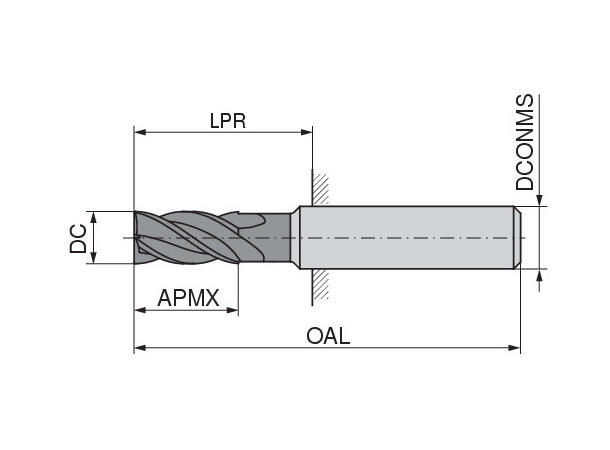 Ceratizit N.SC.10,0.45°.Z6.HA.EL TI1000 SOLID CARBIDE FINISH MILLING CUTTER 