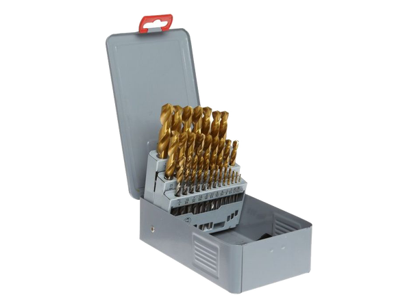 YG1 DLGP195SET2 1-13mm borkassett 0,5mm DIN338 Split point bor GOLD-P TiN belagt 