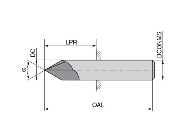 CERATIZIT SL.N.EF.10,0.90°.Z5.HA.60 DPB7 SOLID CARBIDE NC DEBURRING CUTTER 