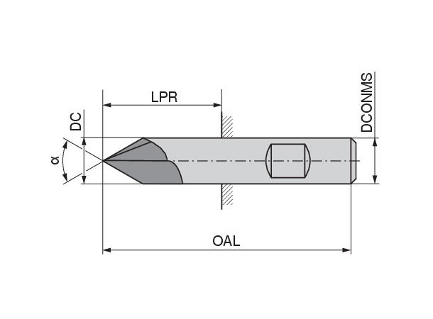 CERATIZIT SL.N.EF.12,0.90°.Z5.HB.70 DPB7 SOLID CARBIDE NC DEBURRING CUTTER 